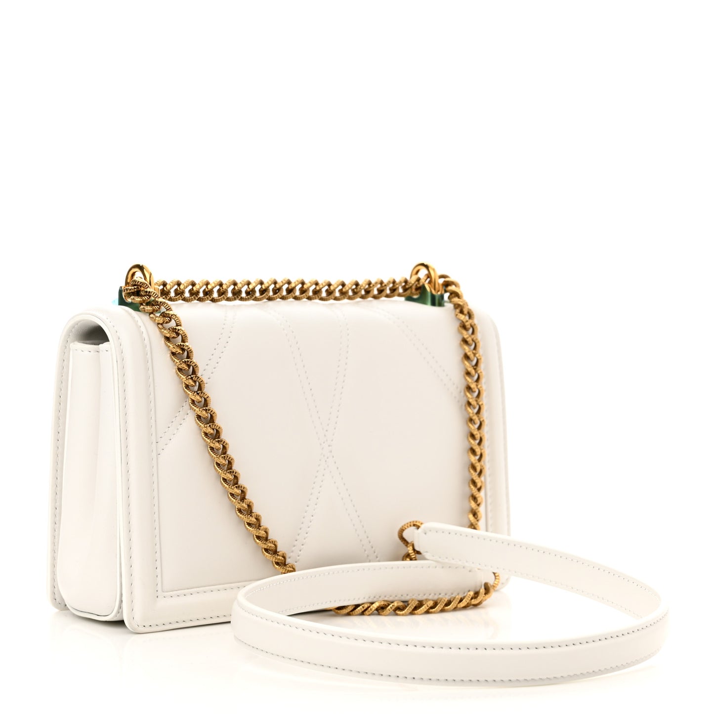 Calfskin Medium Devotion Crossbody Bag White