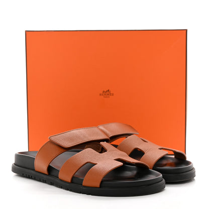 Hermes Epsom Womens Chypre Sandals 38 Natural 11 of 11