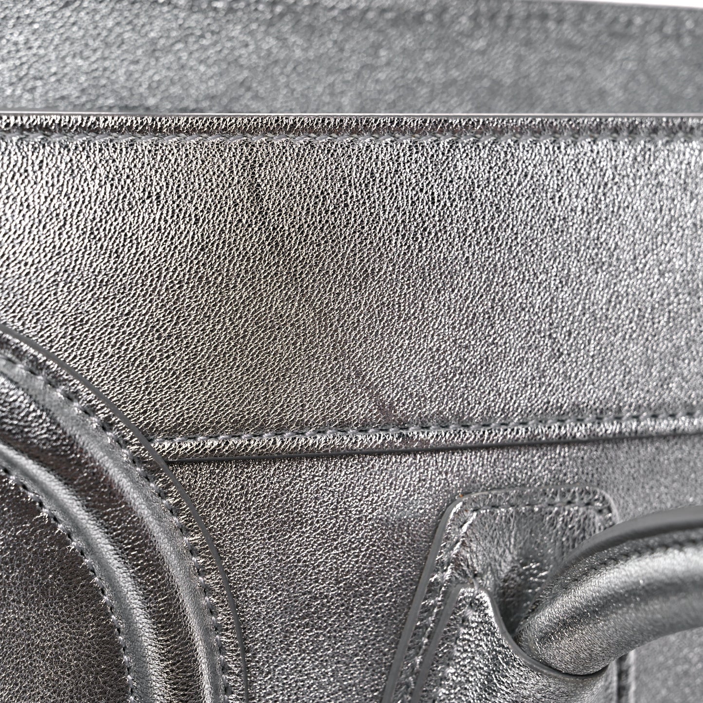 Laminated Lambskin Micro Luggage Silver