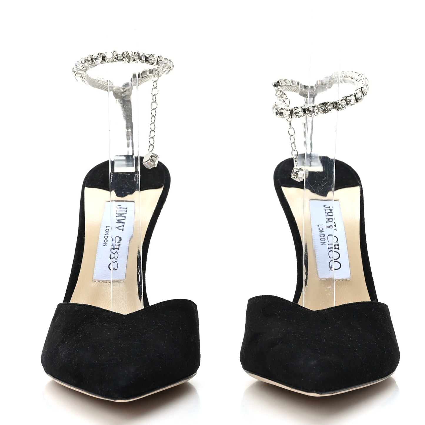 Suede Crystal Saeda 100 Pumps 38.5 Black