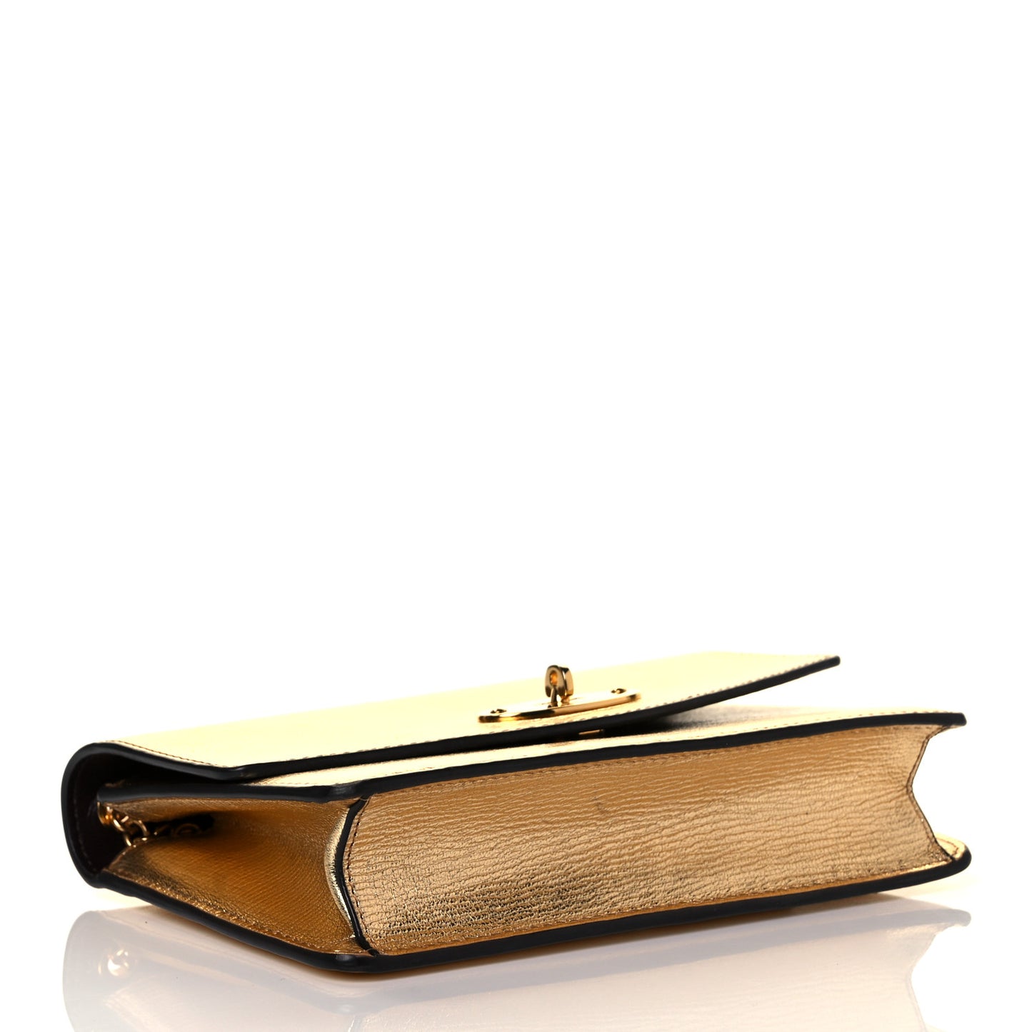 Metallic Classic Grain Calfskin Small Darley Gold