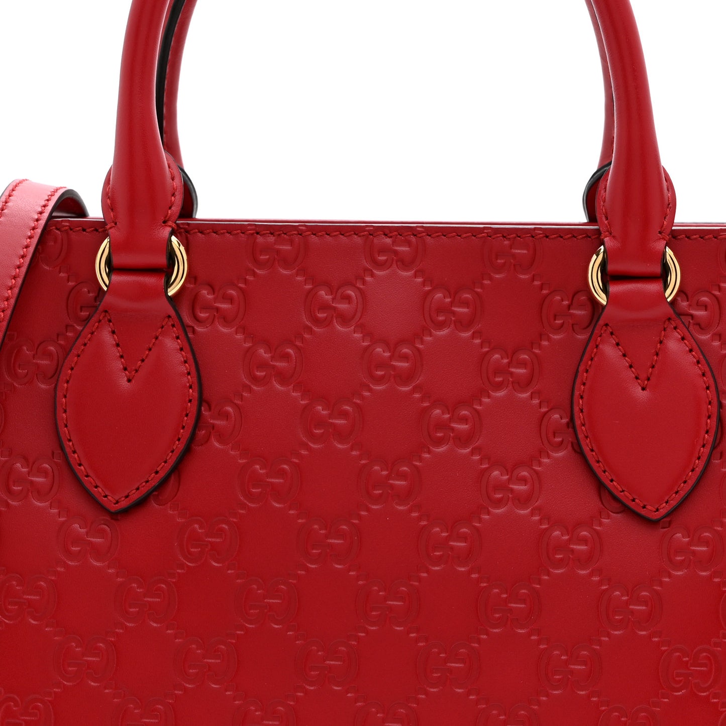 Guccissima Small Zippered Bucket Tote Hibiscus Red
