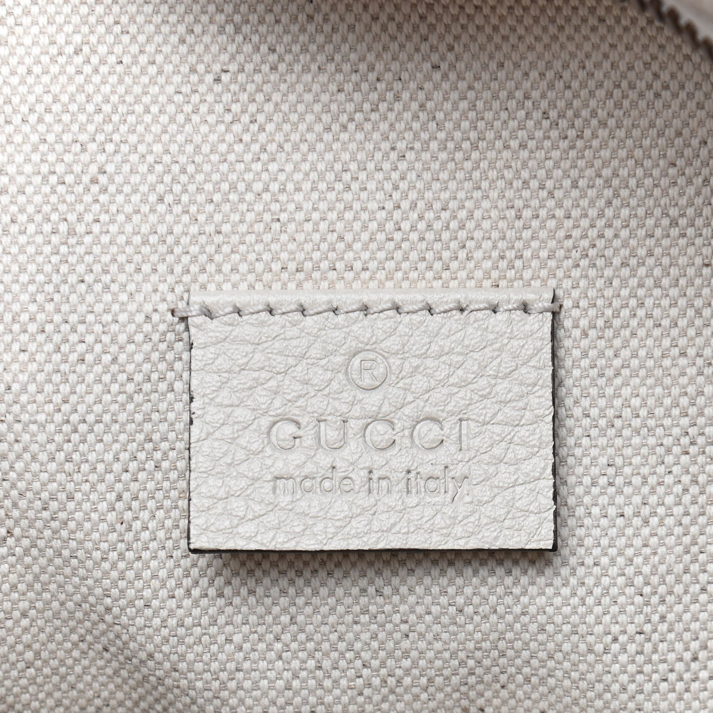 Grained Calfskin Logo Belt Bag White