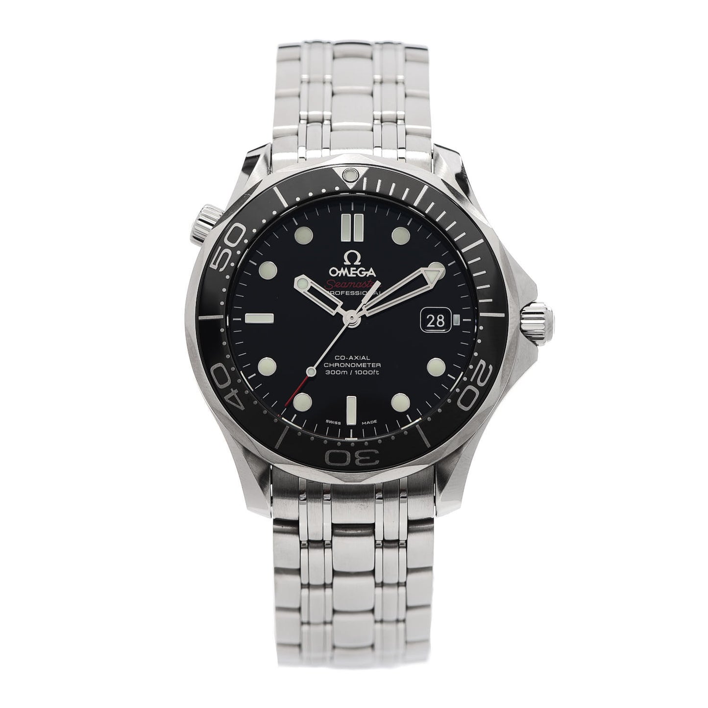 Stainless Steel 41mm Seamaster Professional Co-Axial Diver Automatic Watch Black 212.30.41.20.01.003
