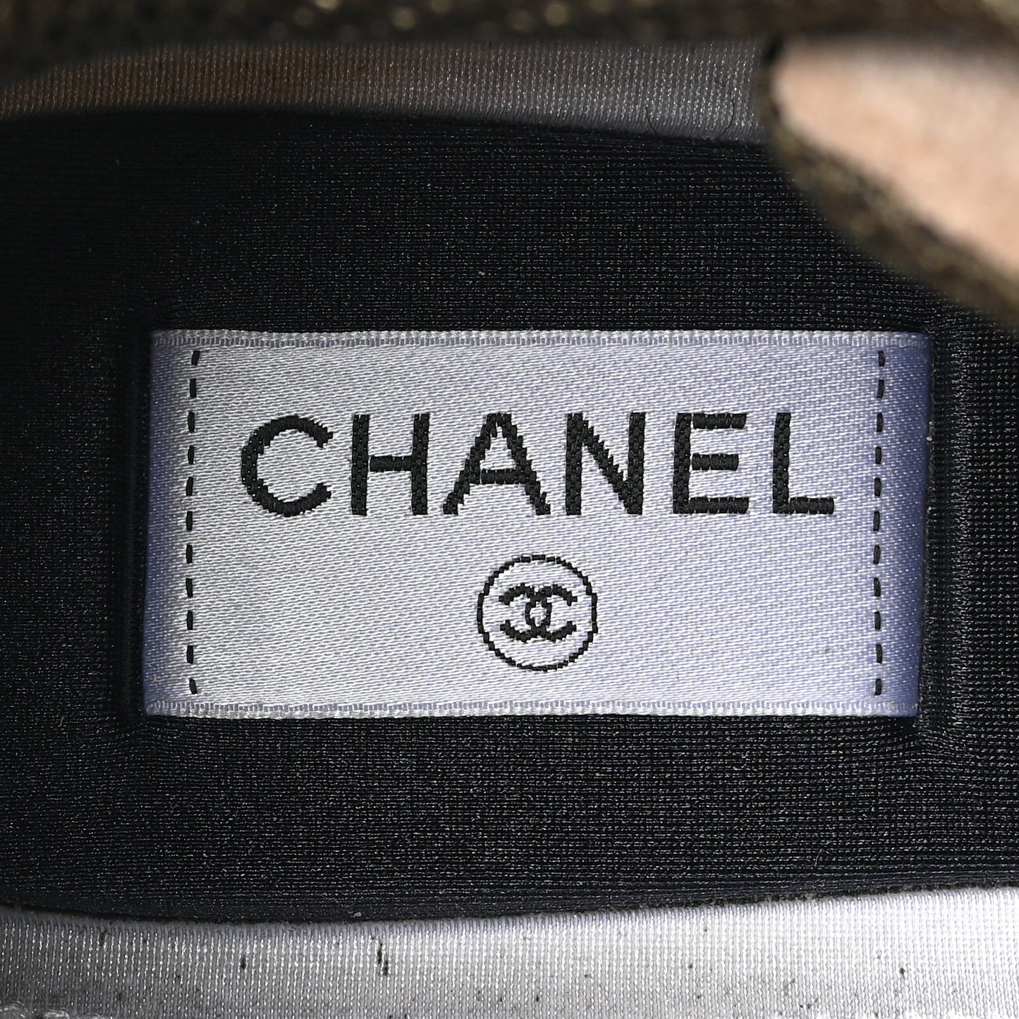 Suede Calfskin Embroidered CC Sneakers 41 Beige Black