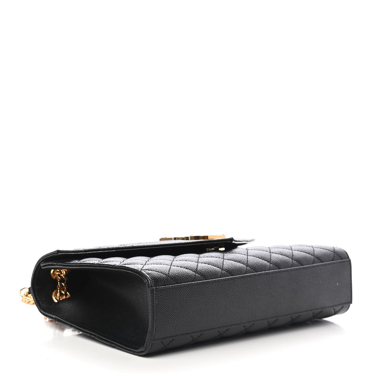 Saint Laurent Grain De Poudre Textured Mixed Matelasse Triquilt Medium Monogram Satchel Black 4 of 11