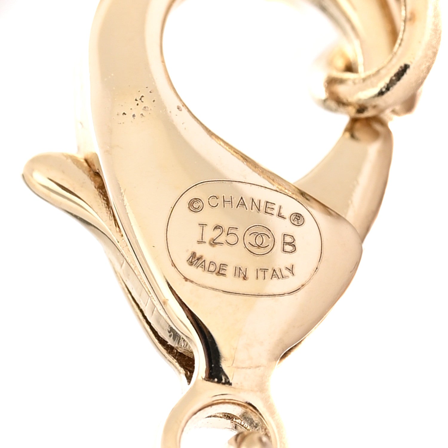 Chanel Metal Lambskin Crystal Chain CC Charms Bracelet Gold Black 4 of 5