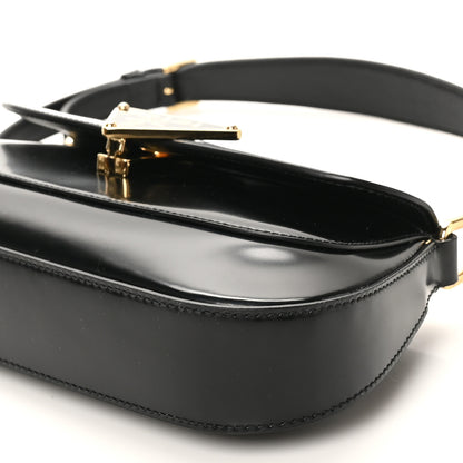 Prada Spazzolato Triangle Flap Shoulder Bag Black 9 of 9