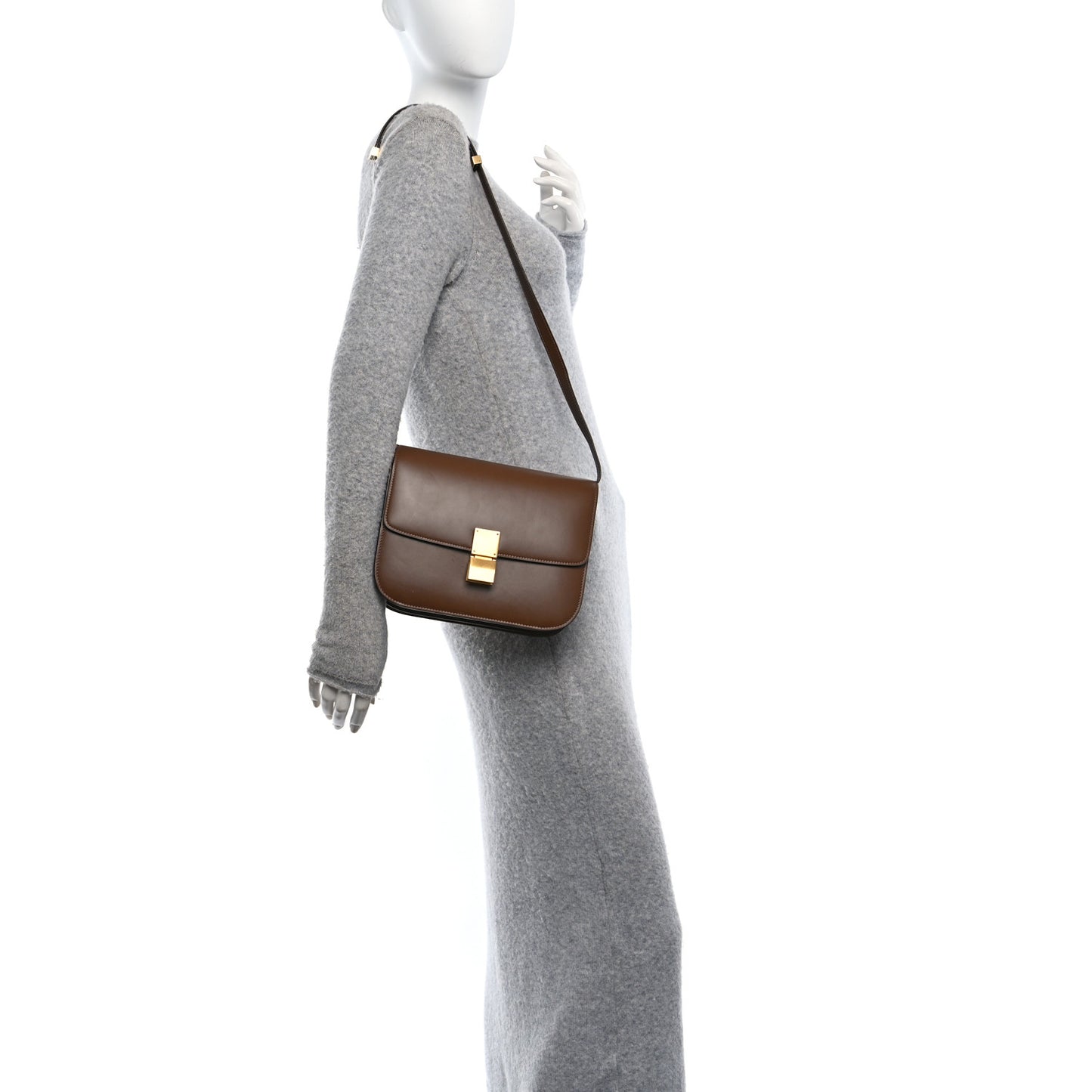 Box Calfskin Medium Classic Box Flap Bag Camel