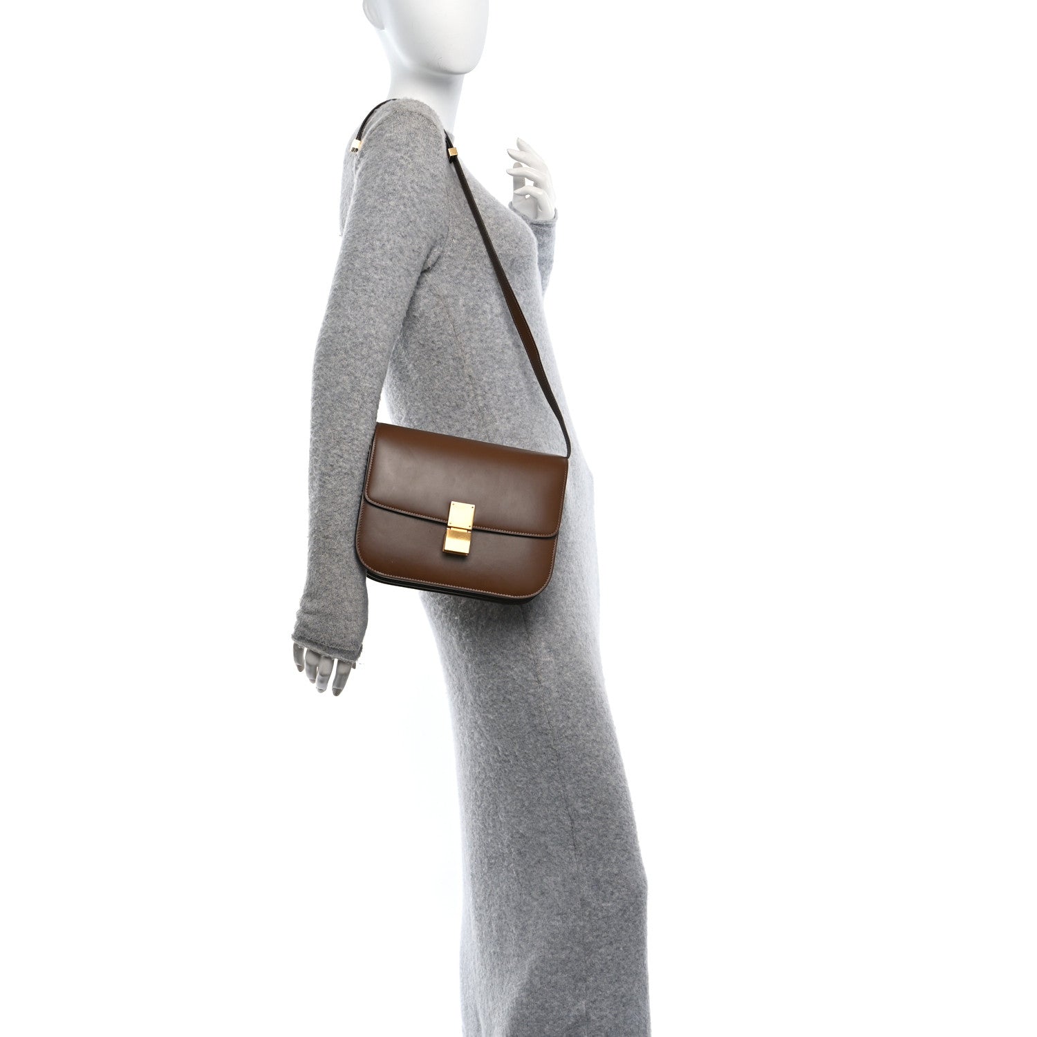 Celine Box Calfskin Medium Classic Box Flap Bag Camel 2 of 9