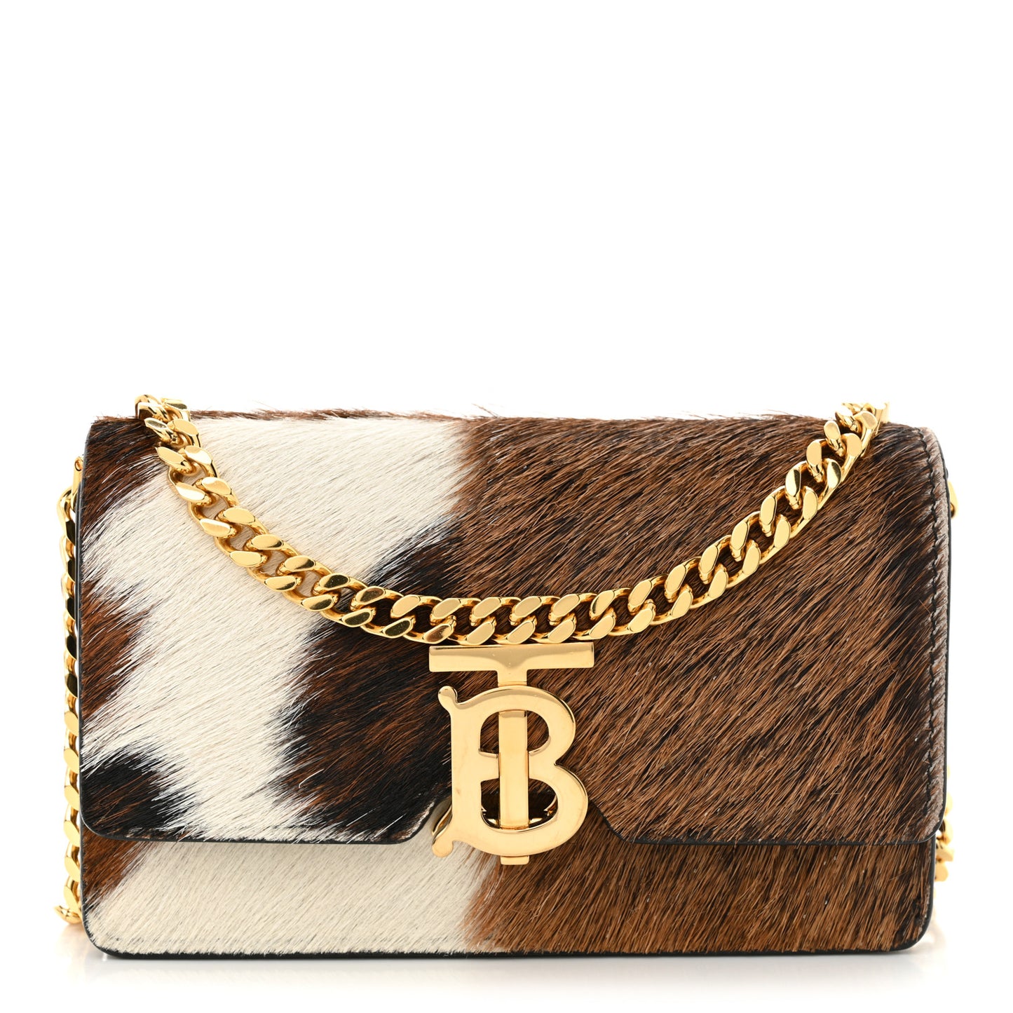 Calf Hair Large Jessie Chain TB Bag Brown