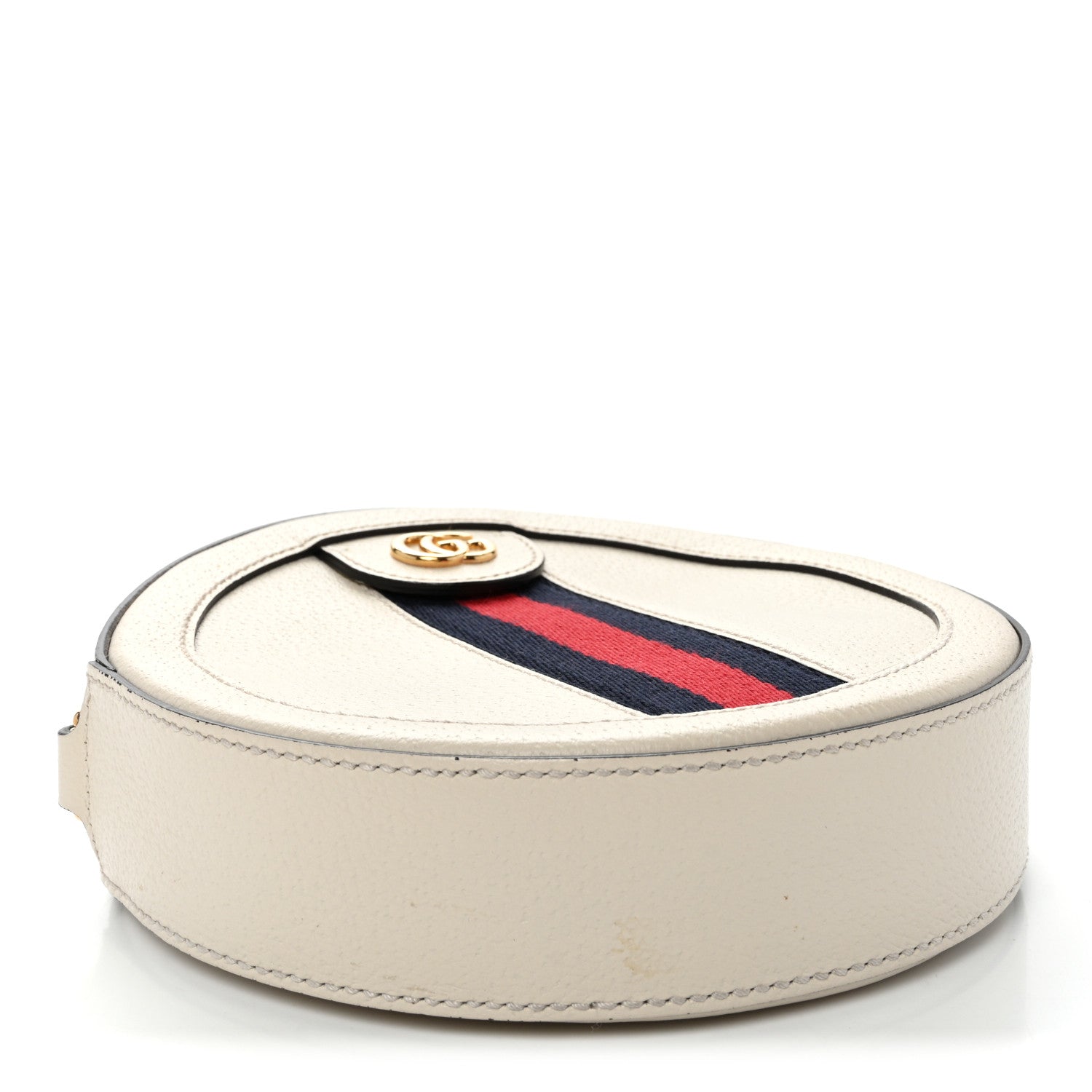 Gucci Textured Calfskin Web Mini Ophidia Round Shoulder Bag Mystic White 4 of 11