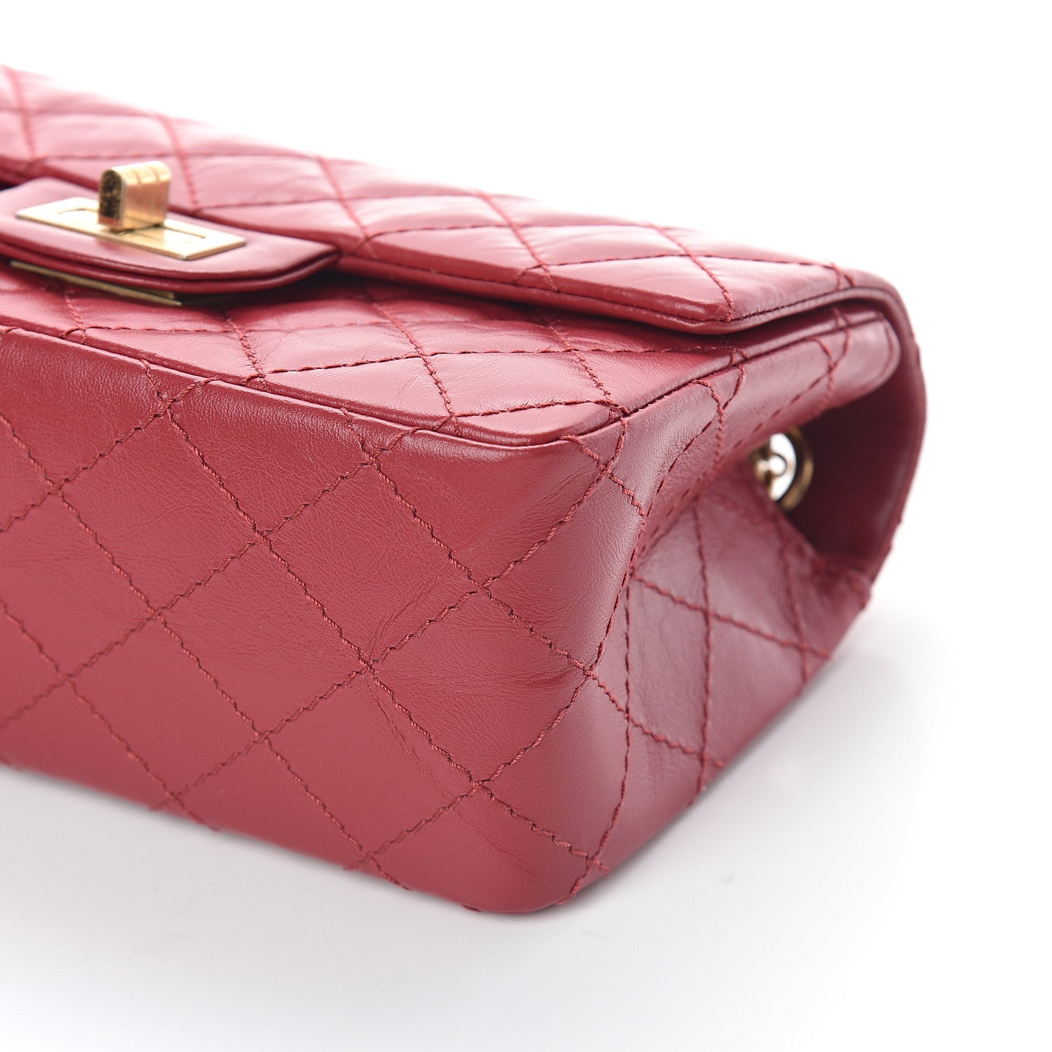 Chanel Aged Calfskin Quilted 2.55 Reissue Mini Flap Red 8 of 8