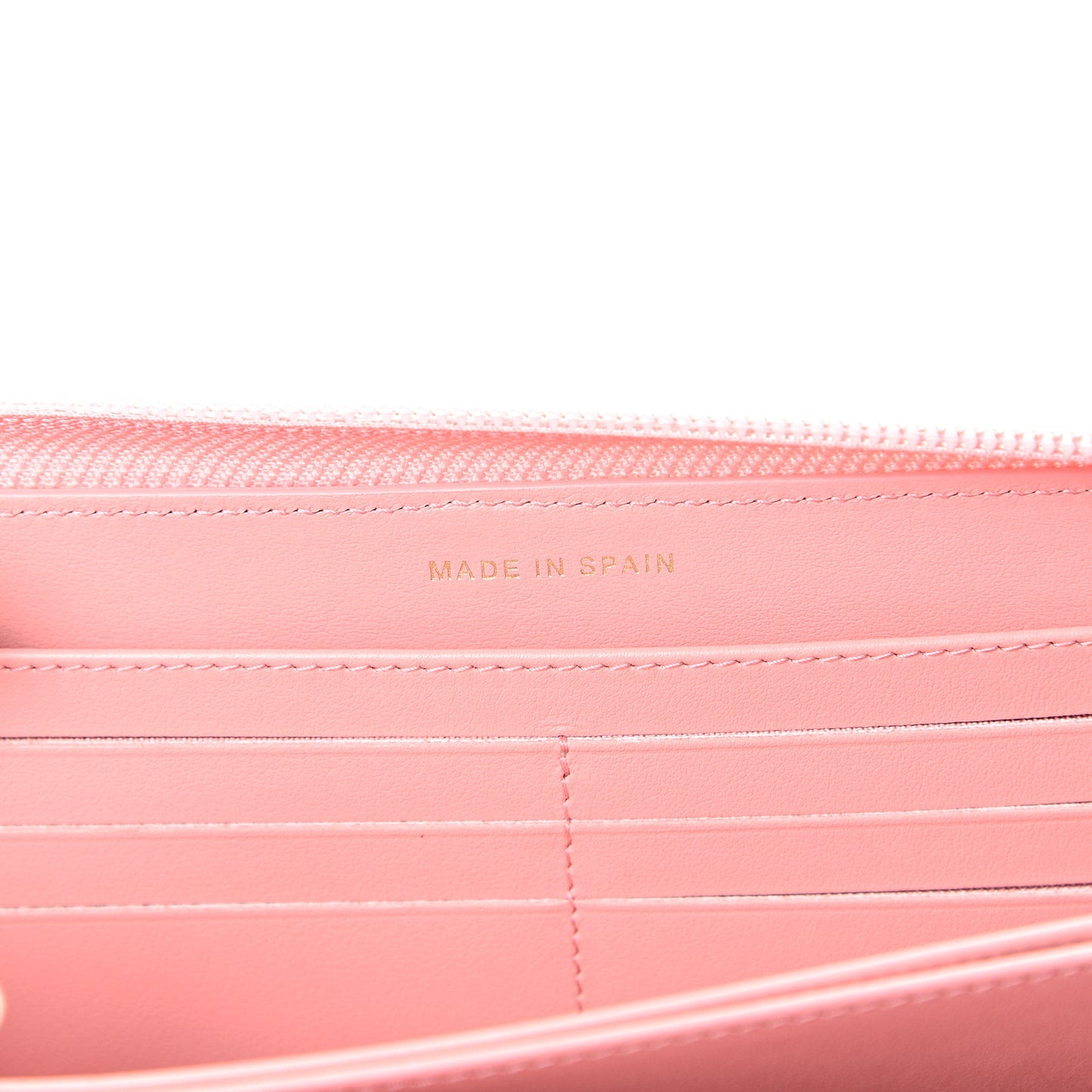 Caviar Quilted Large Boy Zip Around Wallet Pink