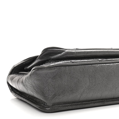 Saint Laurent Crinkled Calfskin Matelasse Monogram Baby Niki Chain Satchel Storm 10 of 11