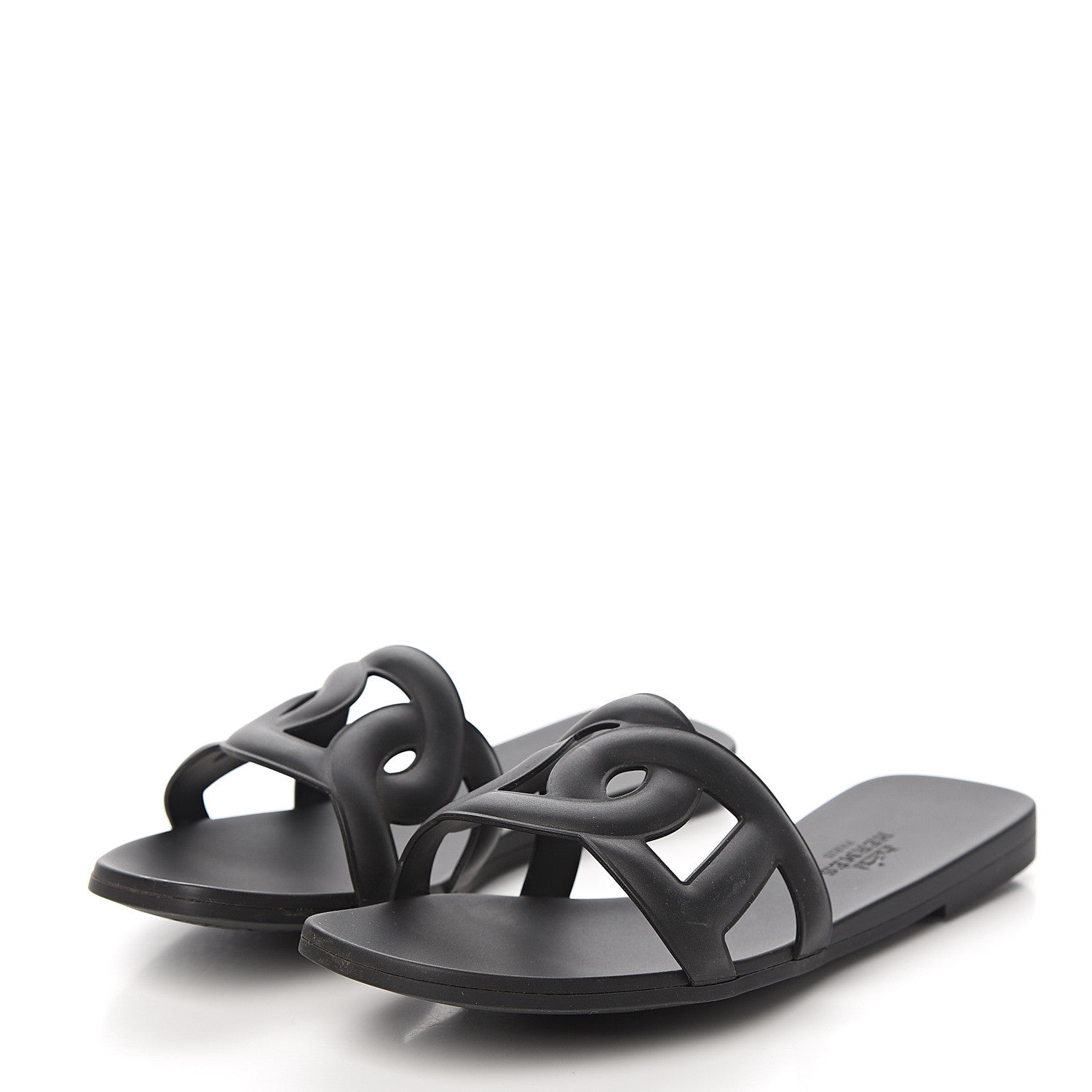 Hermes Rubber Aloha Sandals 35 Black 3 of 8