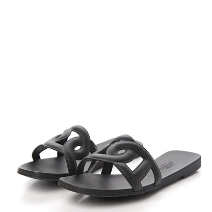 Hermes Rubber Aloha Sandals 35 Black 3 of 8