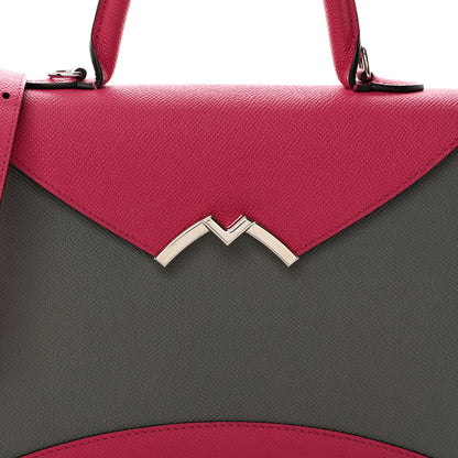 Moynat Carat Calfskin Bicolor Gabrielle PM Fuchsia Tourterelle 7 of 9