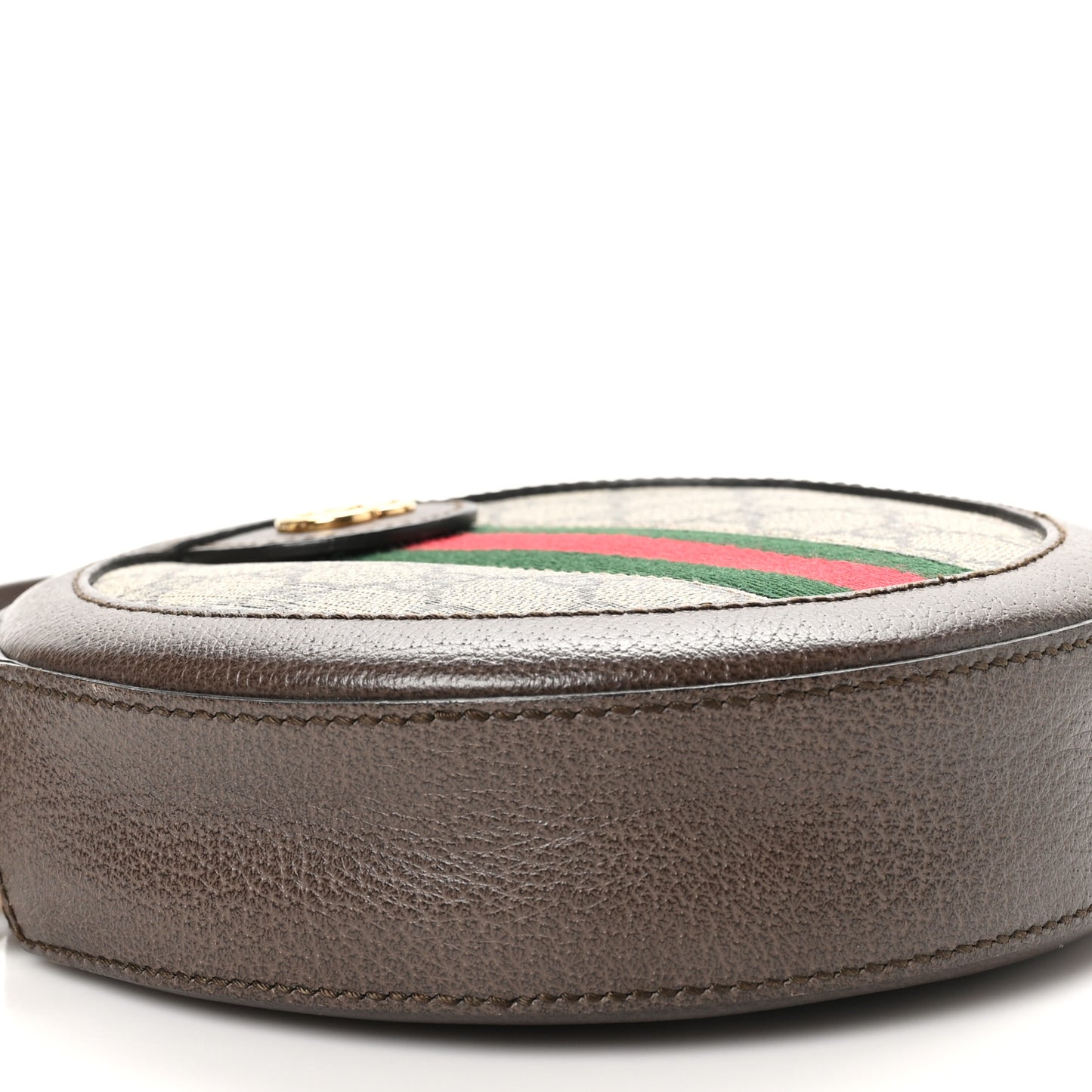 GG Supreme Monogram Web Mini Ophidia Round Shoulder Bag Brown