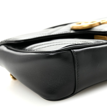 Gucci Calfskin Matelasse Small GG Marmont Shoulder Bag Black 9 of 11