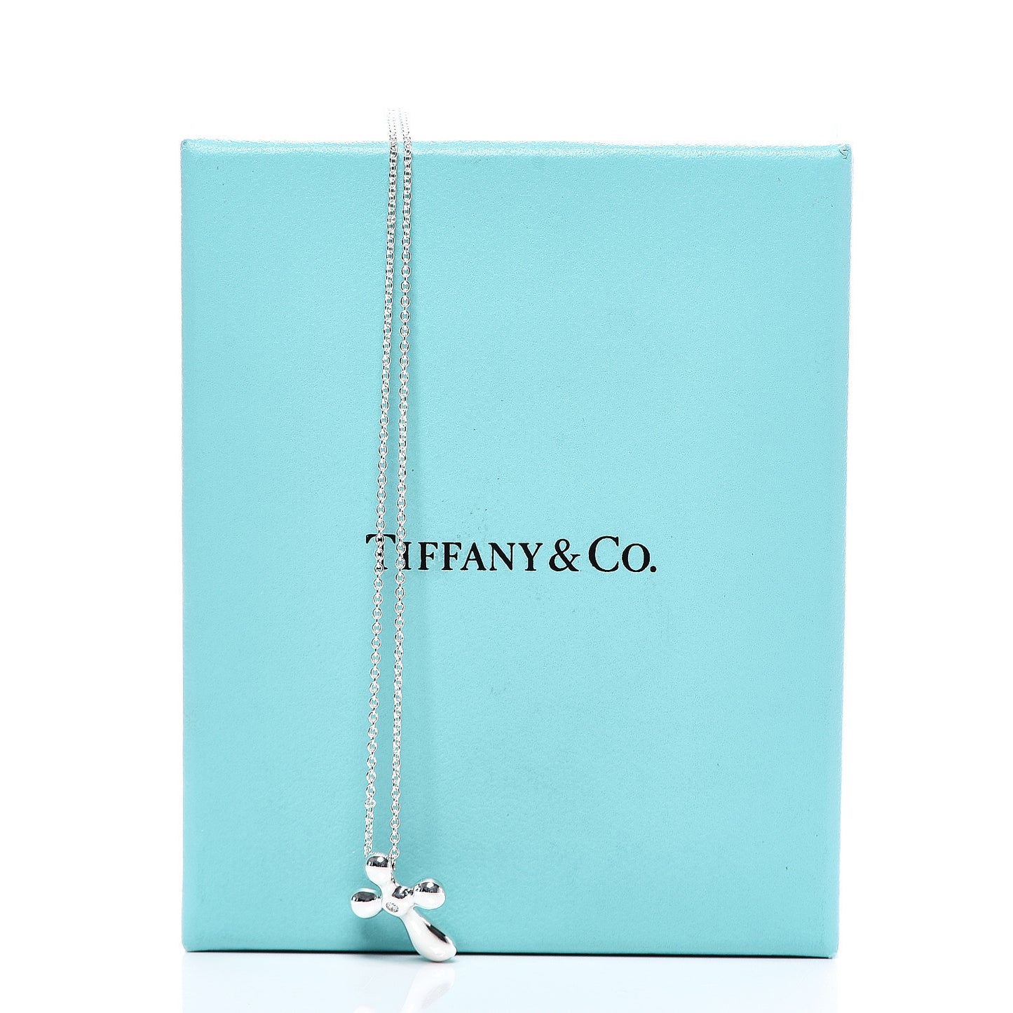 Sterling Silver Diamond Elsa Peretti Cross Pendant Necklace