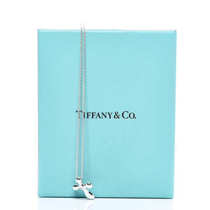 Tiffany Sterling Silver Diamond Elsa Peretti Cross Pendant Necklace 6 of 6