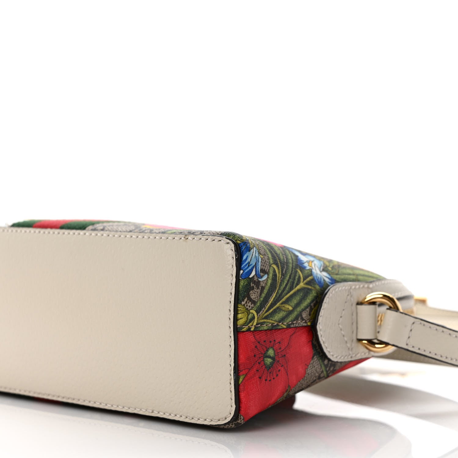 Gucci GG Supreme Monogram Flora Web GG Small Ophidia Dome Shoulder Bag White 9 of 9