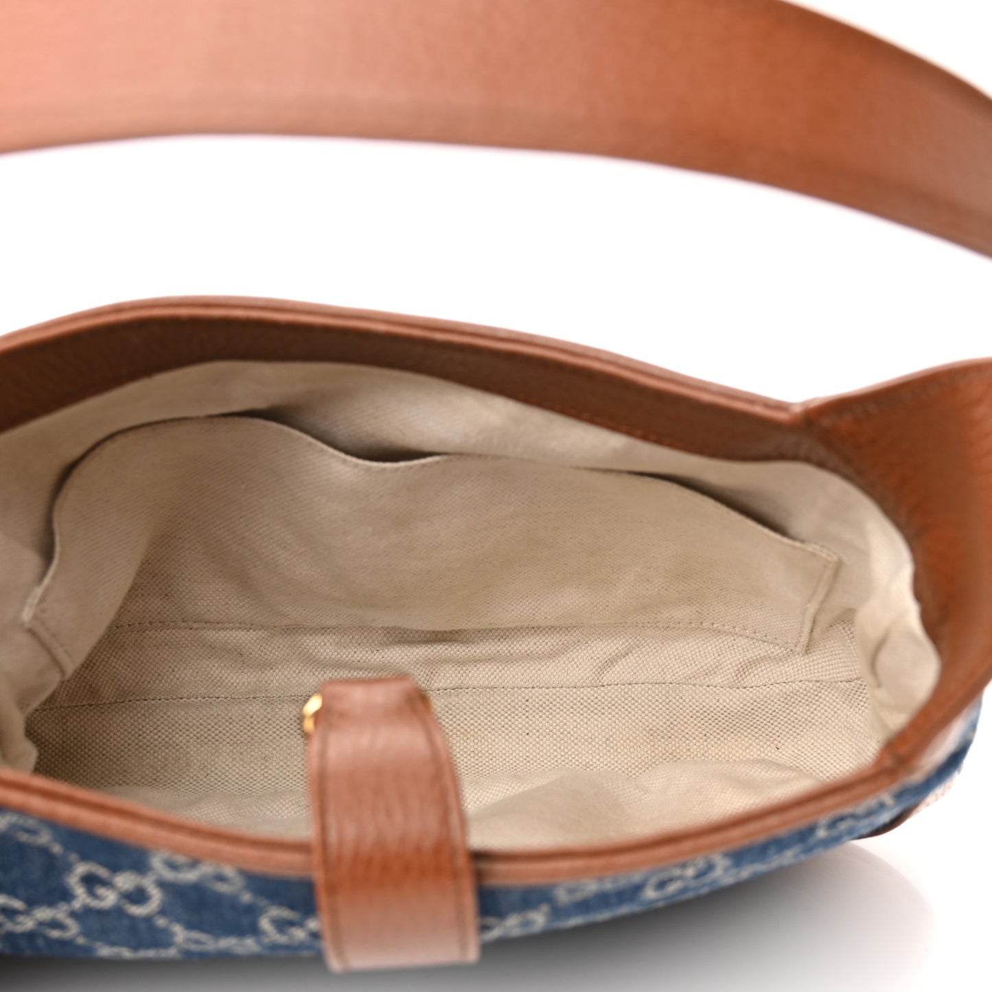 New Denim GG Monogram Calfskin Small Jackie 1961 Hobo Blue Tea Cuir