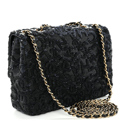 Chanel Sequin Quilted Small Single Flap Black 3 of 11