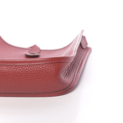 Hermes Taurillon Clemence Amazone Evelyne TPM Rouge Casaque Etain 9 of 12