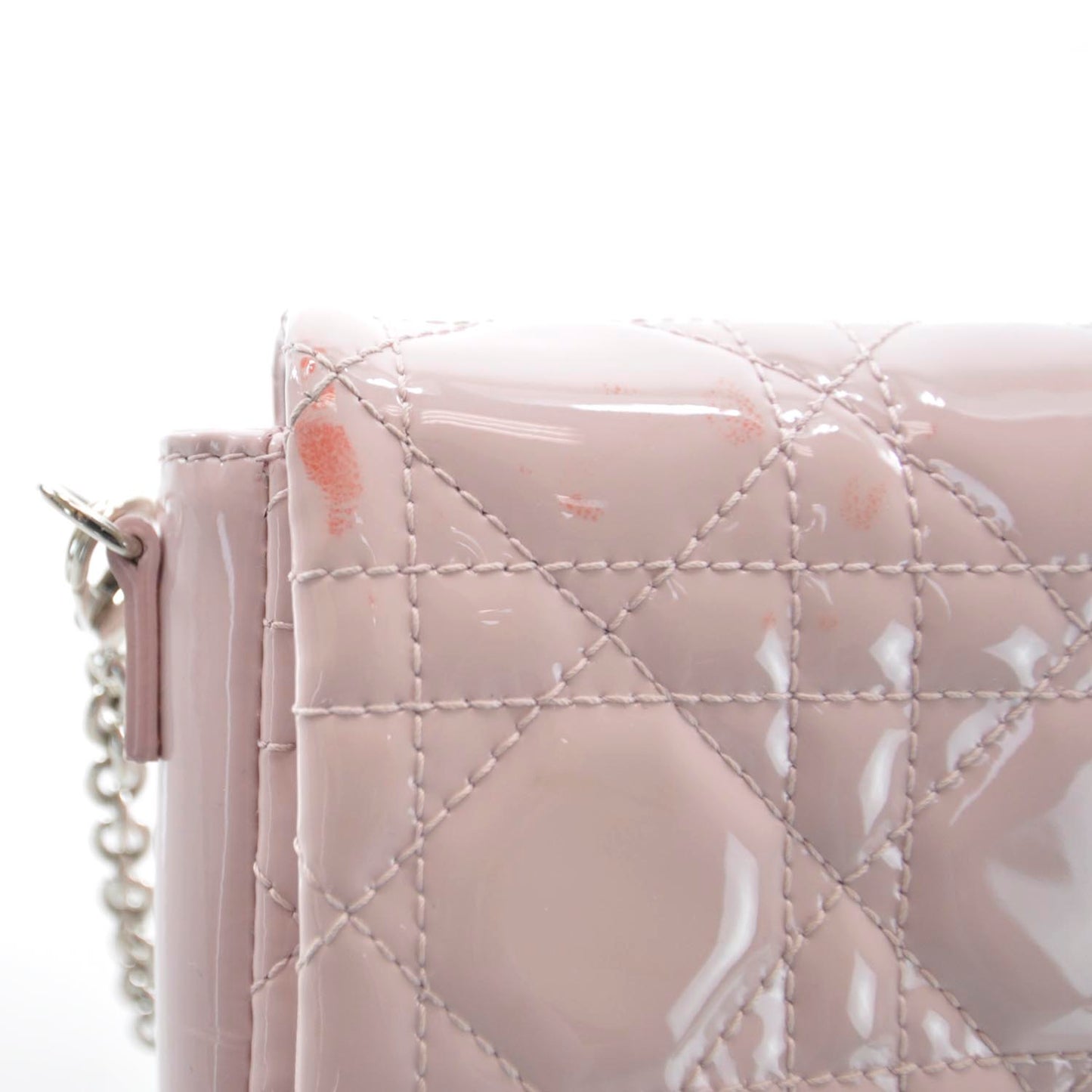Patent Cannage New Lock Pouch Bag Rose Poudre