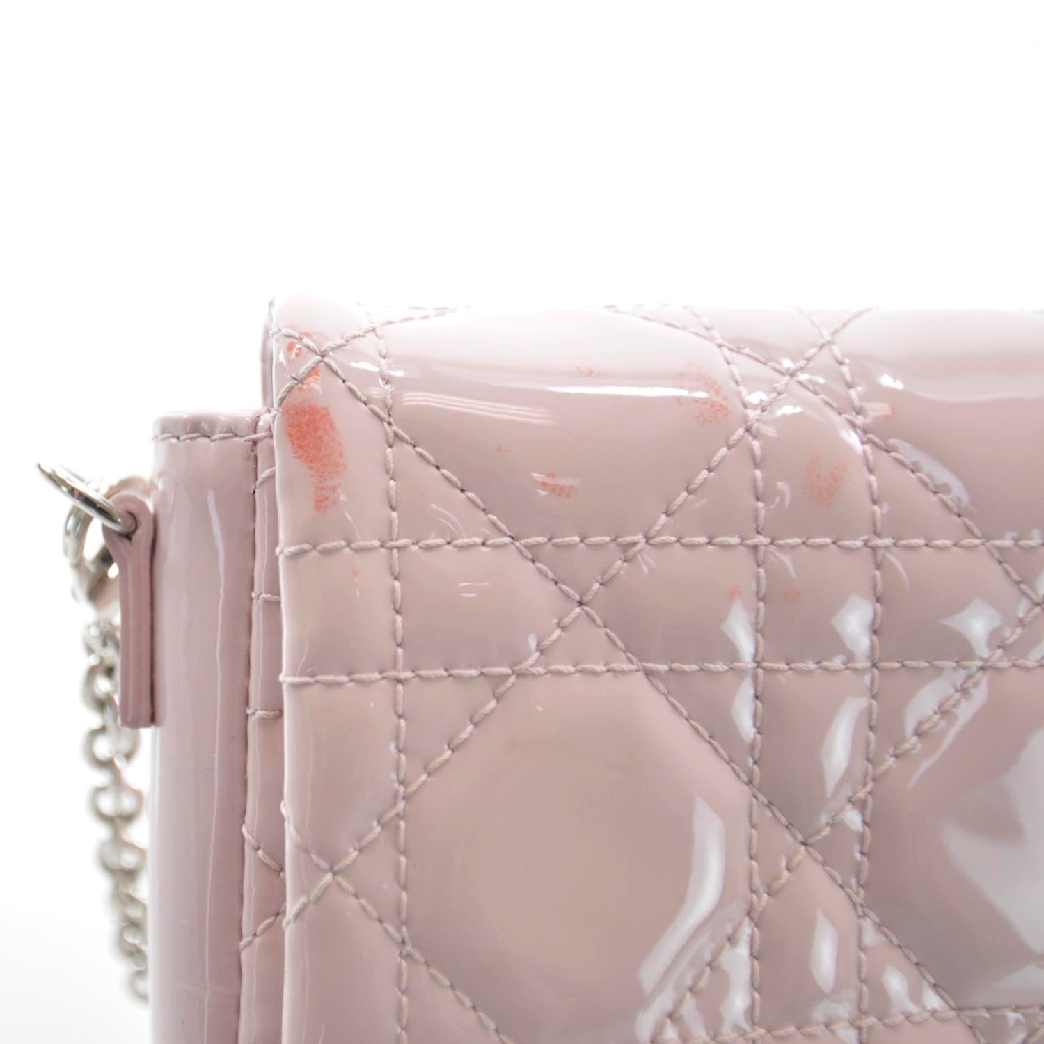 Christian Dior Patent Cannage New Lock Pouch Bag Rose Poudre 9 of 13