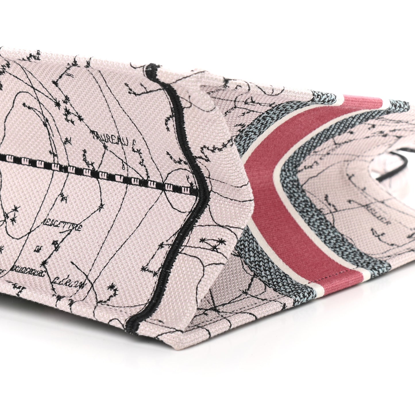 Canvas Embroidered Medium Zodiac Book Tote Latte Multicolor