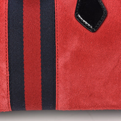 Gucci Suede Patent Web Medium Ophidia Boston Hibiscus Red Black 15 of 16
