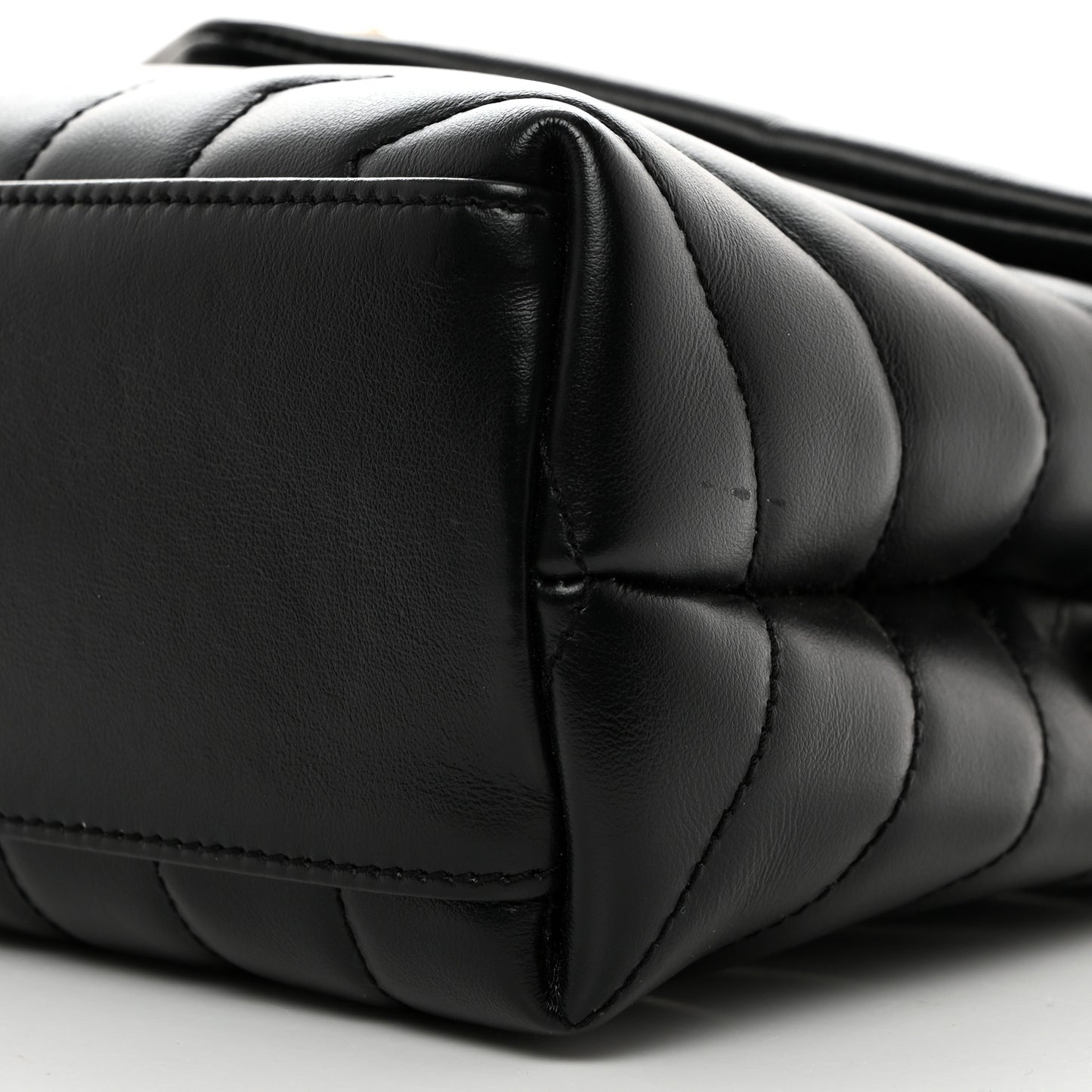 Calfskin Y Quilted Monogram Small Loulou Chain Satchel Black