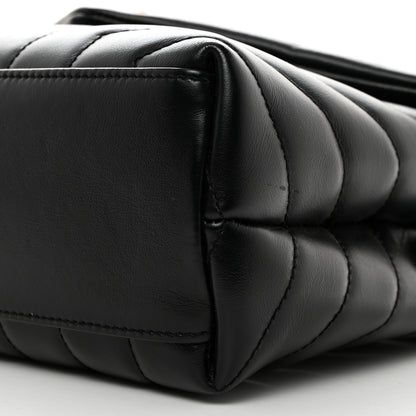 Saint Laurent Calfskin Y Quilted Monogram Small Loulou Chain Satchel Black 11 of 12