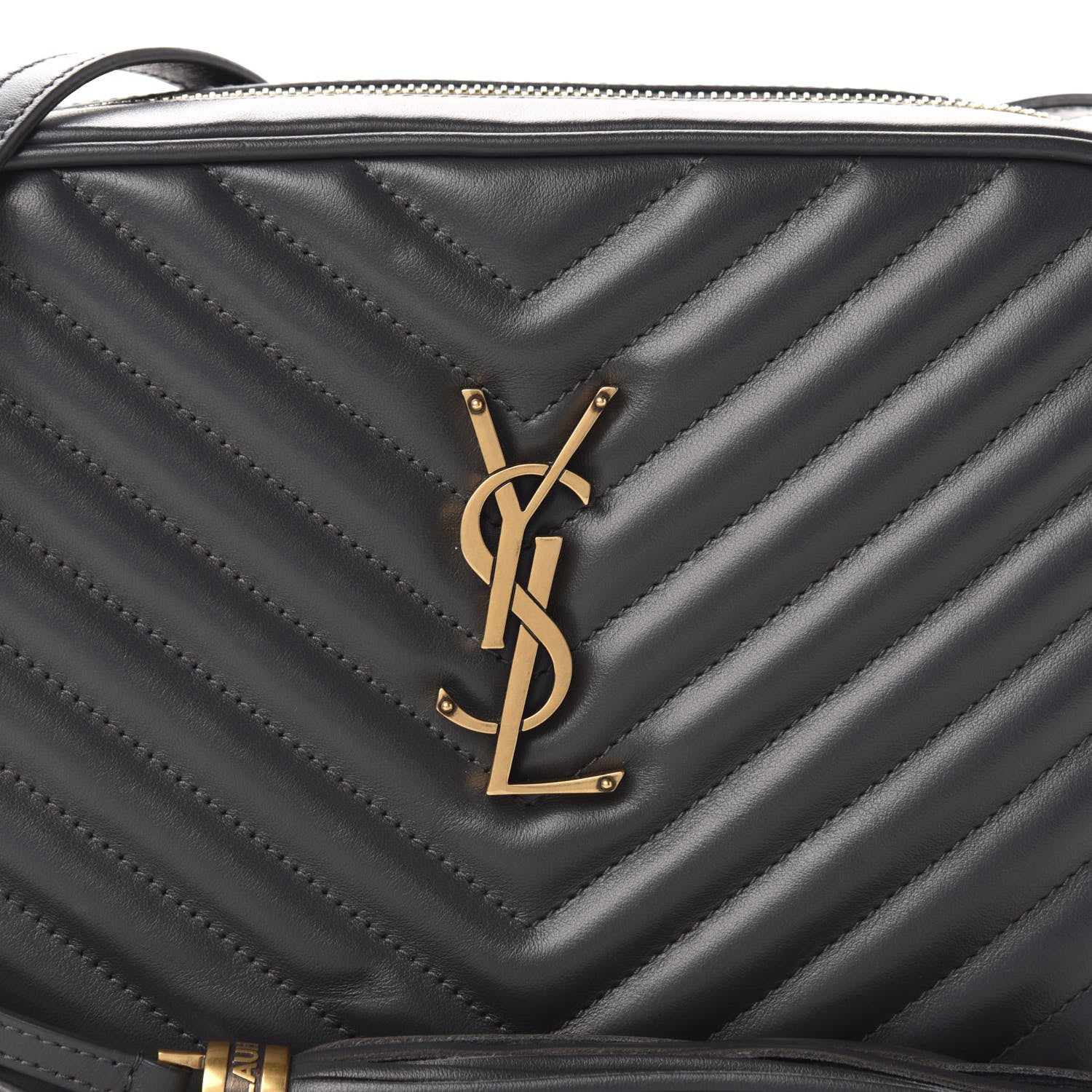 Saint Laurent Calfskin Matelasse Monogram Lou Camera Bag Asphalt 10 of 11
