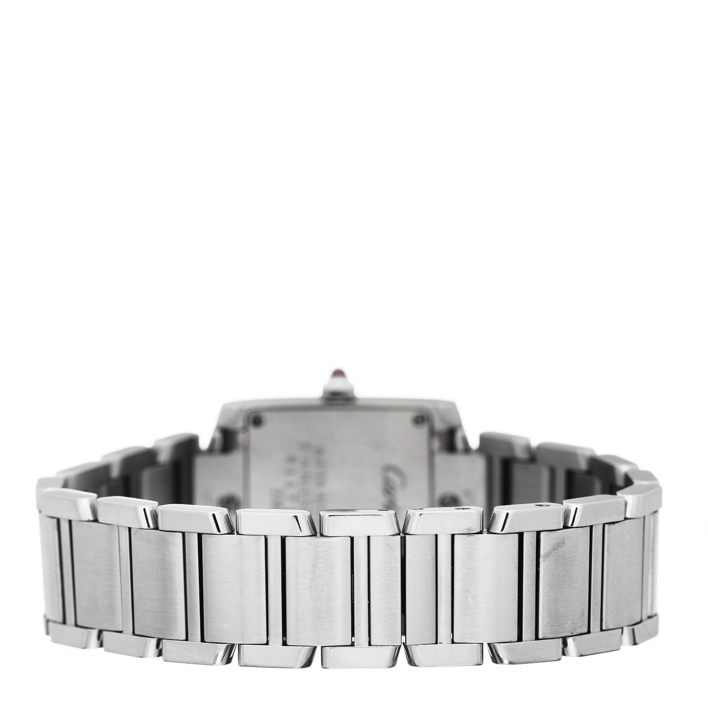 Stainless Steel Pink Mother of Pearl 20mm Tank Francaise Quartz Watch