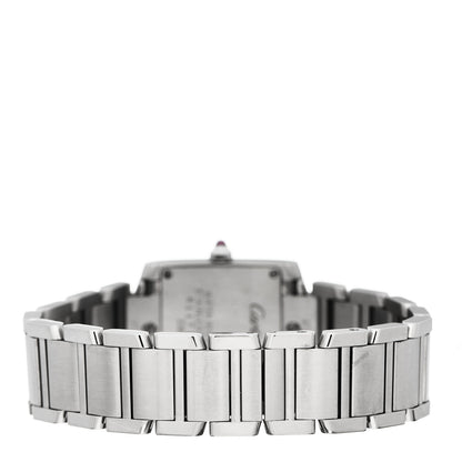 Cartier Stainless Steel Pink Mother of Pearl 20mm Tank Francaise Quartz Watch 3 of 5