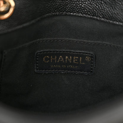 Chanel Shiny Caviar Quilted Medium Duma Pockets Drawstring Backpack Black 6 of 10