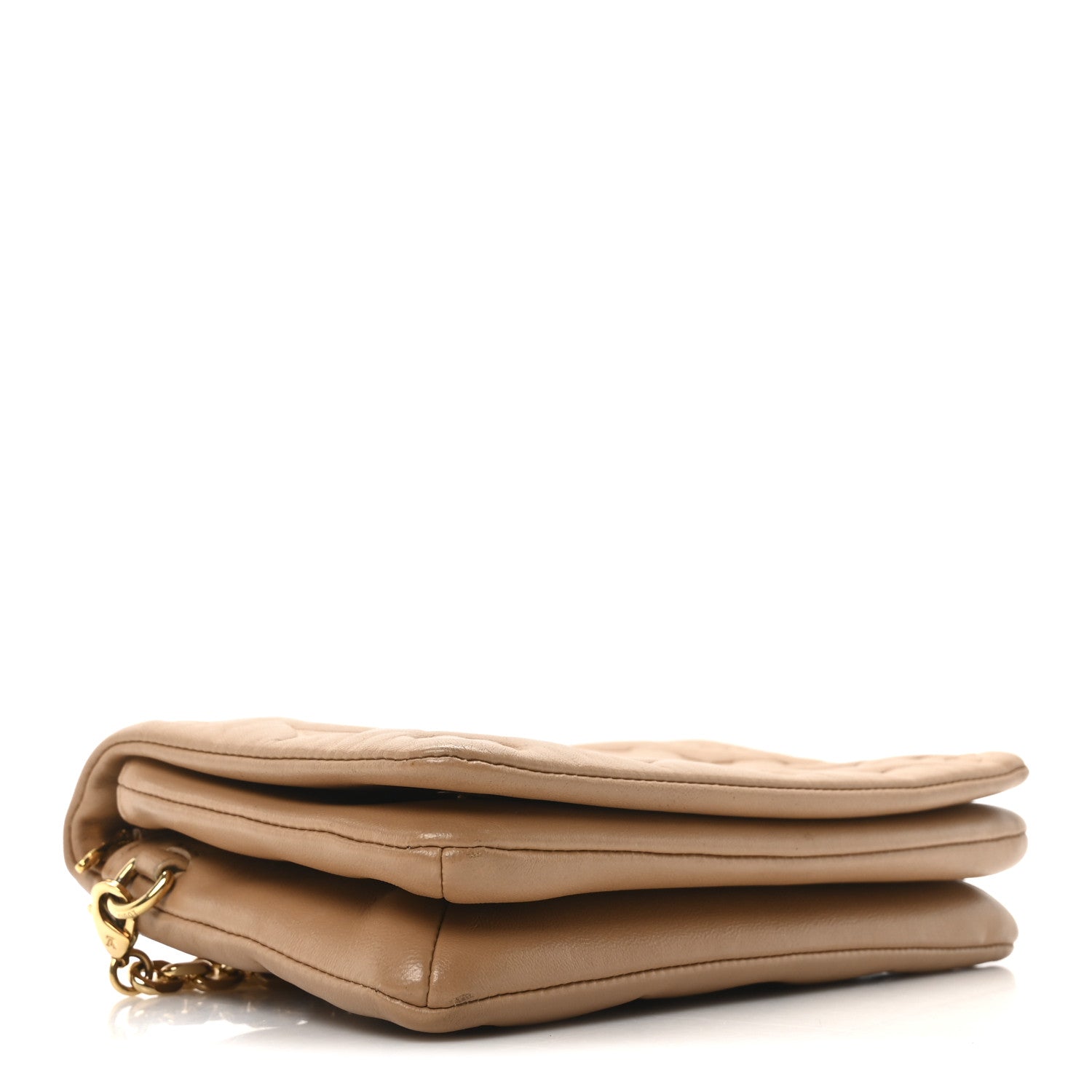 Louis Vuitton Lambskin Embossed Monogram Pochette Coussin Camel 4 of 9