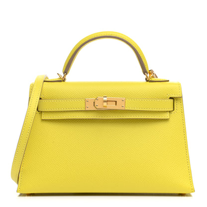 Hermes Epsom Mini Kelly Sellier 20 Lime 1 of 11