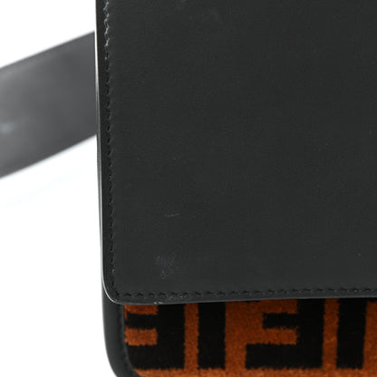 Fendi Vitello Century Velvet F is Fendi FF Kan I Shoulder Bag Black Tobacco 11 of 12