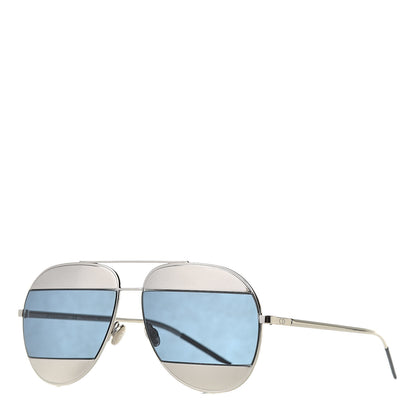 Christian Dior Split 1 Aviator Sunglasses Silver Blue 1 of 7