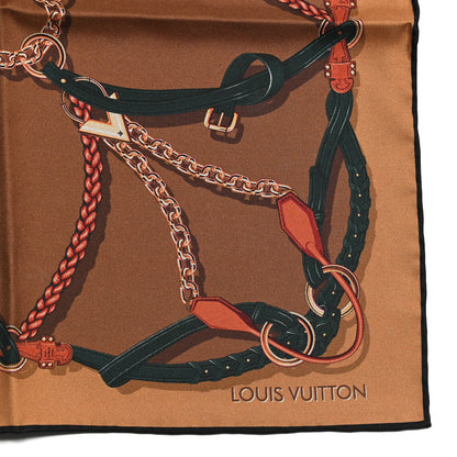 Louis Vuitton Silk Square Handle Me Scarf Brown 3 of 8