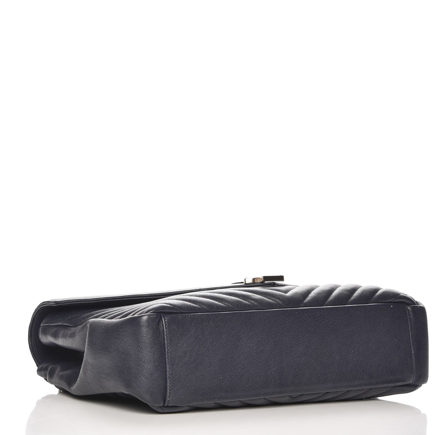 Saint Laurent Sheepskin Matelasse Chevron Monogram Large College Satchel Navy Blue 5 of 8