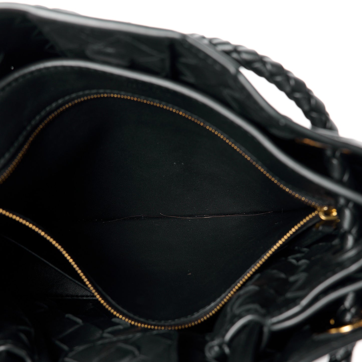 Nappa Intrecciato Small Andiamo Shoulder Bag Black
