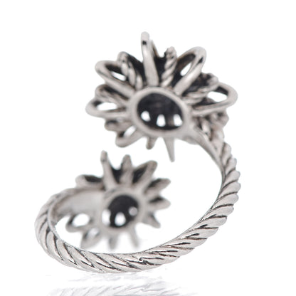 David Yurman Sterling Silver Diamond 28mm Open Starburst Ring 53 6.5 3 of 4