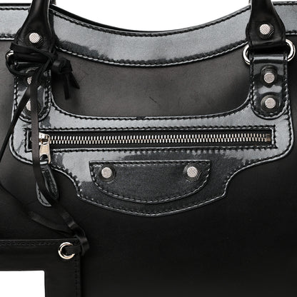 Balenciaga Smooth Calfskin Metallic Patent Giant 12 Silver Hardware City Black Gris 8 of 11