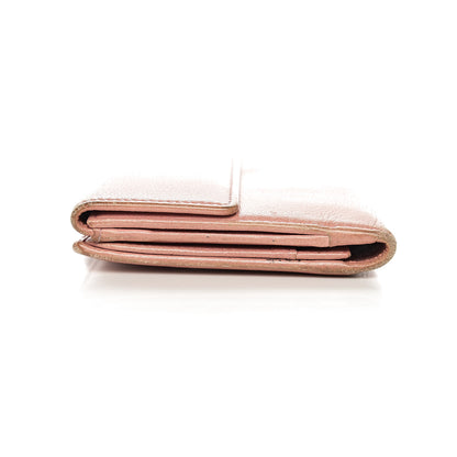 Chanel Goatskin Camellia Embossed Flap Wallet Pink 17 of 18